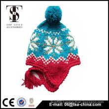 classic winter warm knit Christmas Snowflake hat